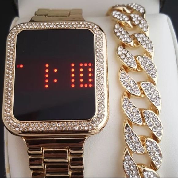 NEW Iced Out Digital Touch Screen Luxury Watch Men - Picture 5 of 6